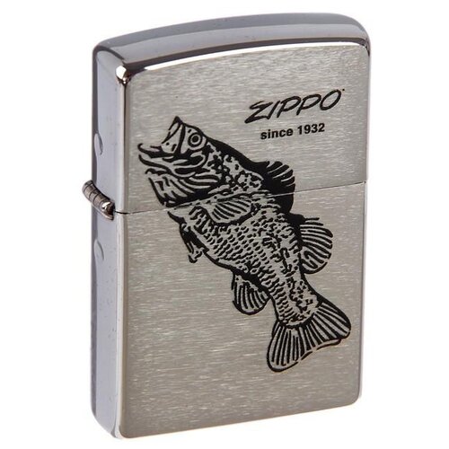      ZIPPO 200 Black Bass   Brushed Chrome -   -     , -  