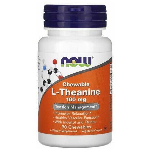   NOW L-Theanine 100 mg 90 chewables /  - 100  90    -     , -  