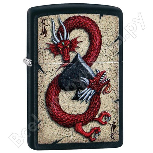      ZIPPO Classic 29840 Dragon Ace Design   Black Matte       -     , -  