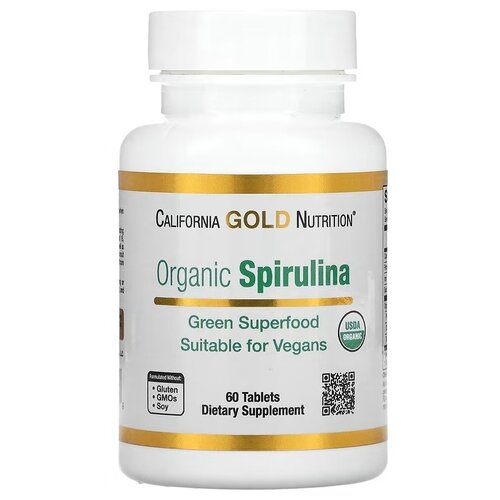 ���� California Gold Nutrition Organic Spirulina ���., 500 ��, 50 �, 60 ��.