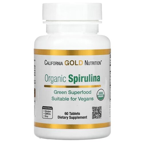   California Gold Nutrition Organic Spirulina ., 500 , 50 , 60 .  -     , -  