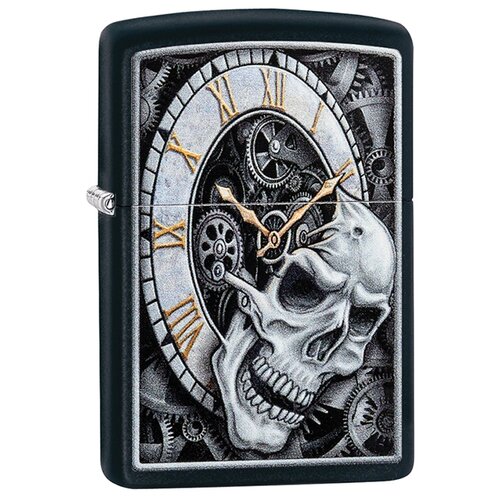   Zippo   Skull Clock Design Black Matte, 29854  1 . 1 . 60   -     , -,   