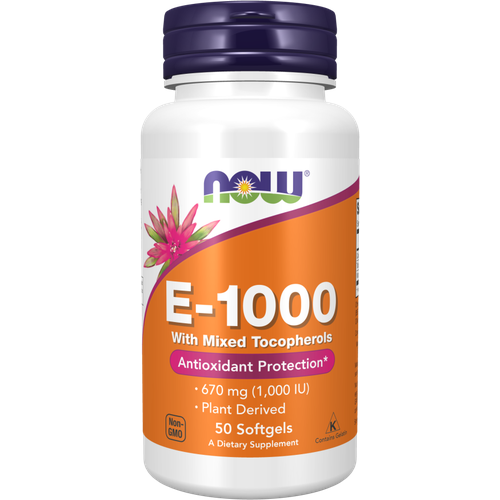   NOW E-1000 with Mixed Tocopherols 670  (1,000 ) 50   -     , -  