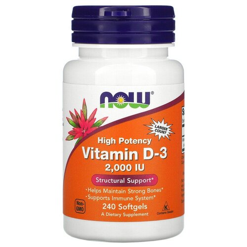   Now Foods Vitamin D-3 2000 IU Softgels 240  (02023)  -     , -  