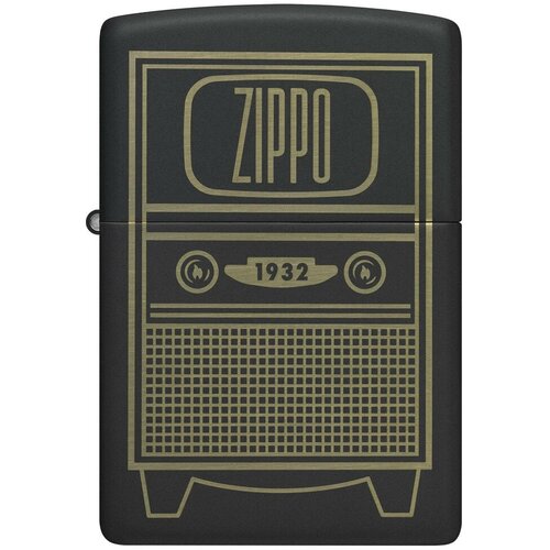      ZIPPO Classic 48619 Vintage TV Design   Black Matte -   ZIPPO  -     , -  