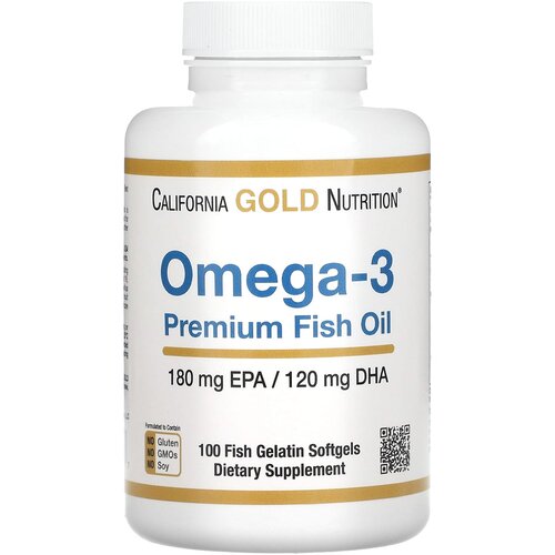   California Gold Nutrition Omega-3 Premium Fish Oil ., 180 , 100 .  -     , -  